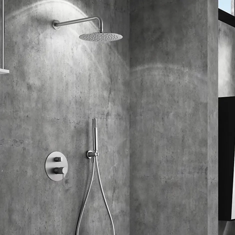 Imex Colonne de Douche Encastrée Anti-Calcaire Nickel Brossé LINE GPD038/NQ