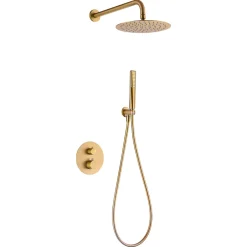 Imex Colonne de Douche Encastrée Thermostatique Anti-Calcaire Or Brossé NAPOLES GTN047/OC* Colonne De Douche Encastrable
