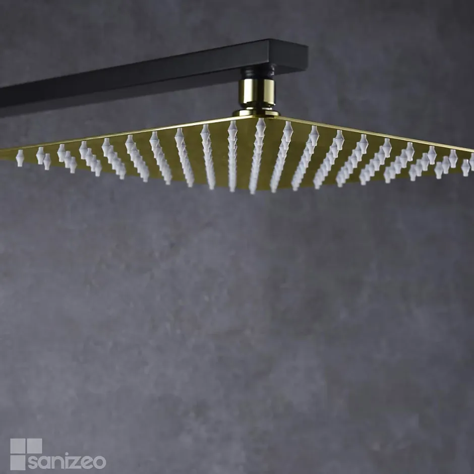 Imex Colonne de Douche Encastrée Anti-Calcaire Noir Mat et Or Brillant SUECIA BDC032-6NGOLD* Colonne De Douche Encastrable