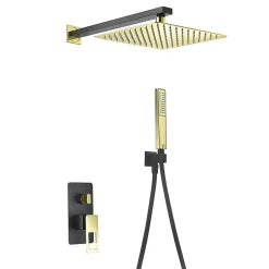 Imex Colonne de Douche Encastrée Anti-Calcaire Noir Mat et Or Brillant SUECIA BDC032-6NGOLD* Colonne De Douche Encastrable