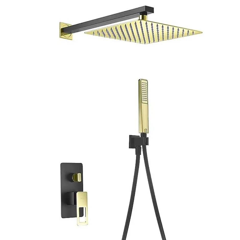 Imex Colonne de Douche Encastrée Anti-Calcaire Noir Mat et Or Brillant SUECIA BDC032-6NGOLD* Colonne De Douche Encastrable