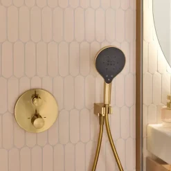 Jacob Delafon Colonne de douche encastrée thermostatique Metro laiton brossé