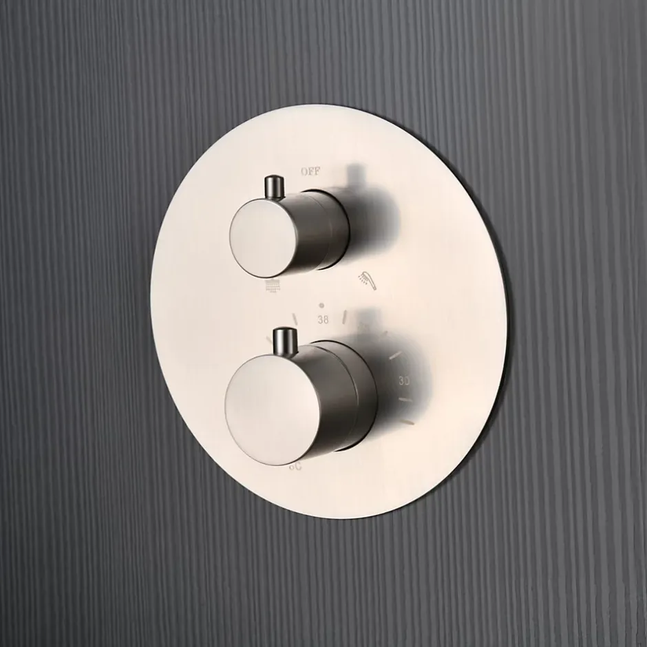 Imex Colonne de Douche Encastrée Thermostatique Anti-Calcaire en Niquel Brossé MONZA GTM039/NQ* Colonne De Douche Encastrable