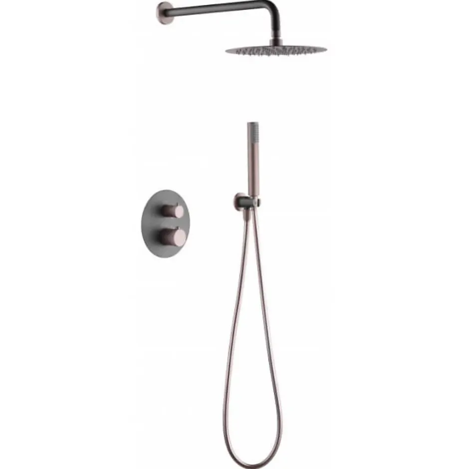 Imex Colonne de Douche Encastrée Thermostatique Anti-Calcaire Gris et Champagne MONZA GTD038/GC