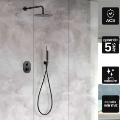 Imex Colonne de Douche Encastrée Anti-Calcaire Noir Mat OLIMPO GPC033/NG