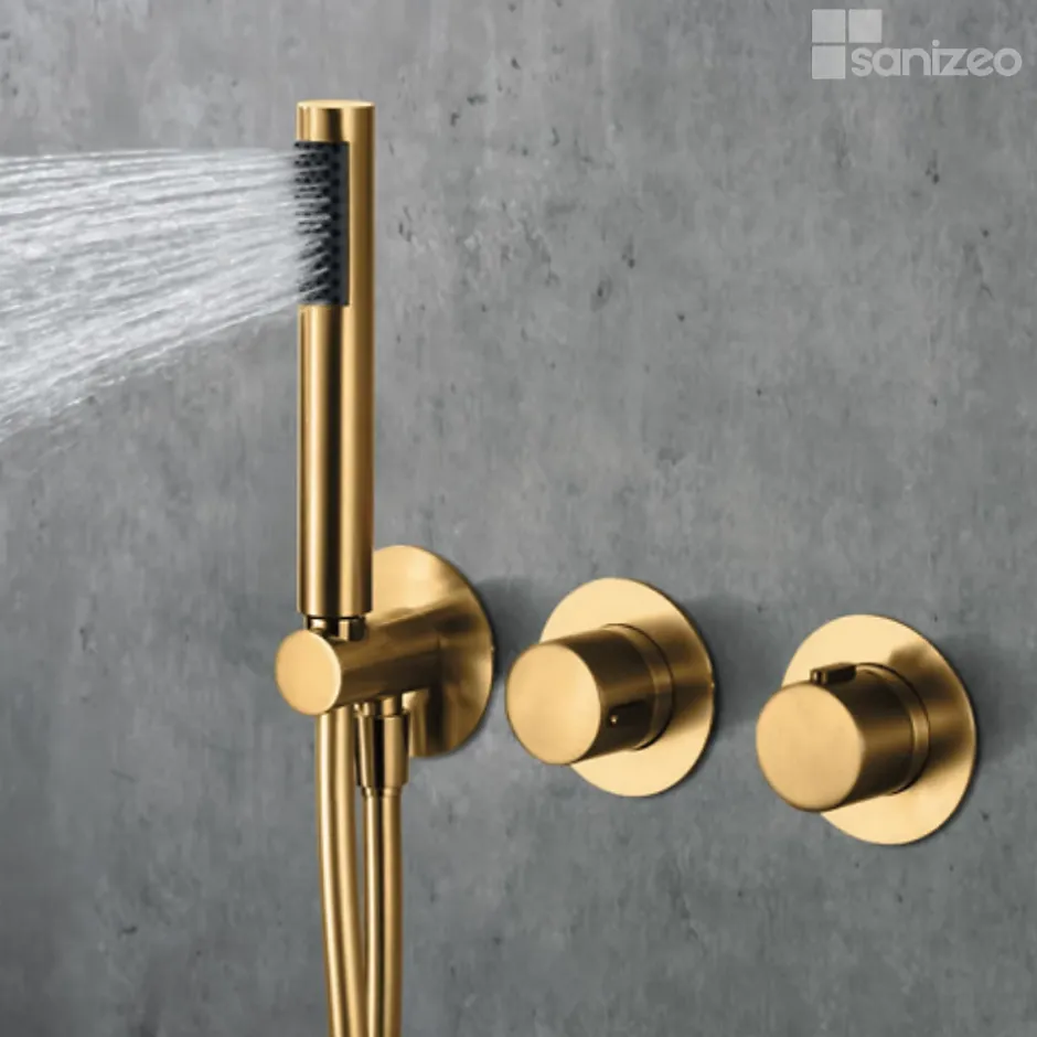 Imex Colonne de Douche Encastrée Thermostatique Anti-Calcaire Or Brossé ASSEN GTA052/OC