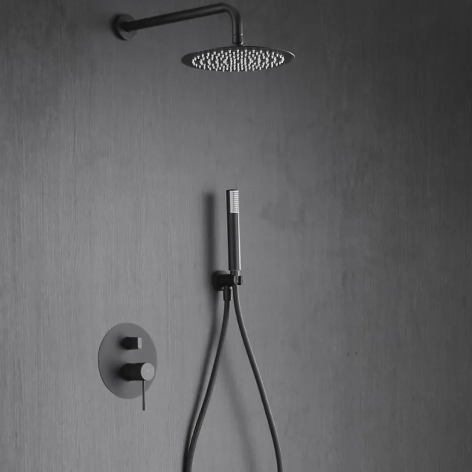 Imex Colonne de Douche Encastrée Anti-Calcaire Black Gun Métal LINE GPD038/BGM* Colonne De Douche Encastrable