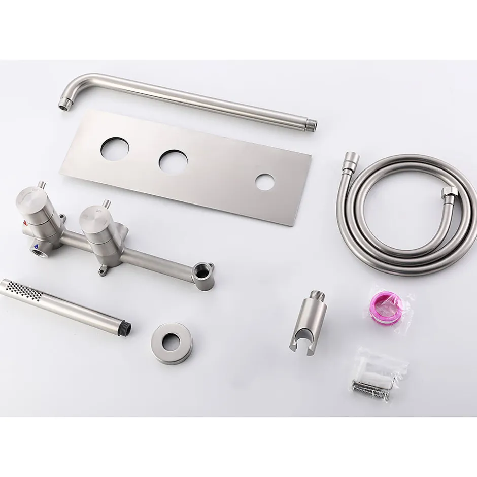Bellegno Colonne de douche encastrée thermostatique CORPOSA acier brossé