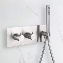 Bellegno Colonne de douche encastrée thermostatique CORPOSA acier brossé