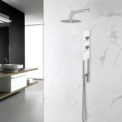 Bellegno Colonne de douche encastrée thermostatique PURA acier brossé* Colonne De Douche Encastrable