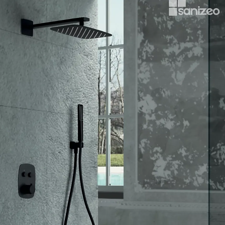 Imex Colonne de Douche Encastrée Anti-Calcaire Noir Mat HIDRA GPH035/NG* Colonne De Douche Encastrable