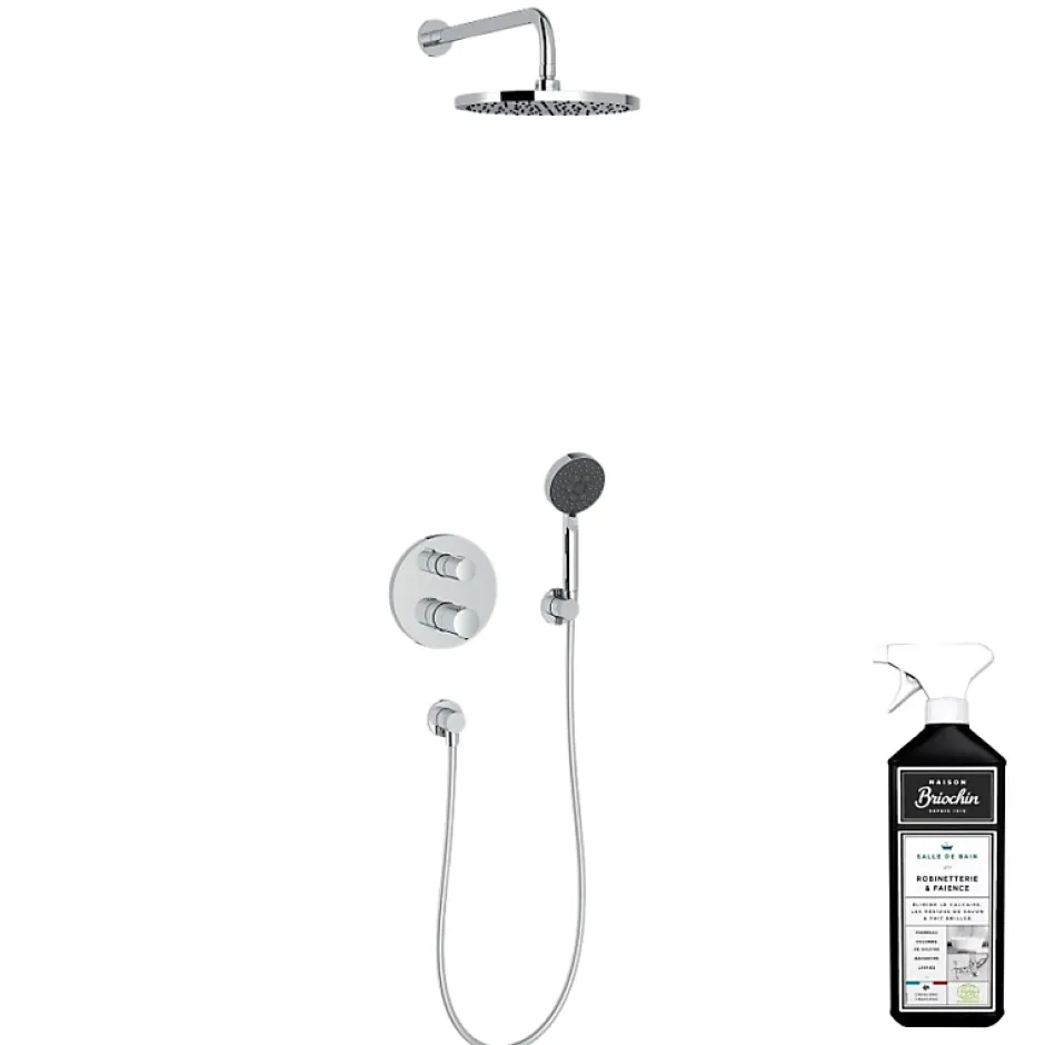 Jacob Delafon Colonne de douche encastrée thermostatique Modulo + nettoyant
