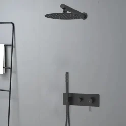 Essebagno Colonne de douche encastrée mécanique noire Envol* Colonne De Douche Encastrable