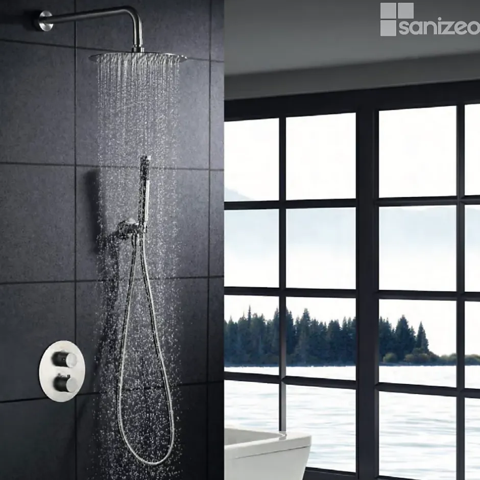 Imex Colonne de Douche Encastrée Thermostatique Acier Inoxydable Intérieur / Extérieur MOSCU GTK034* Colonne De Douche Encastrable
