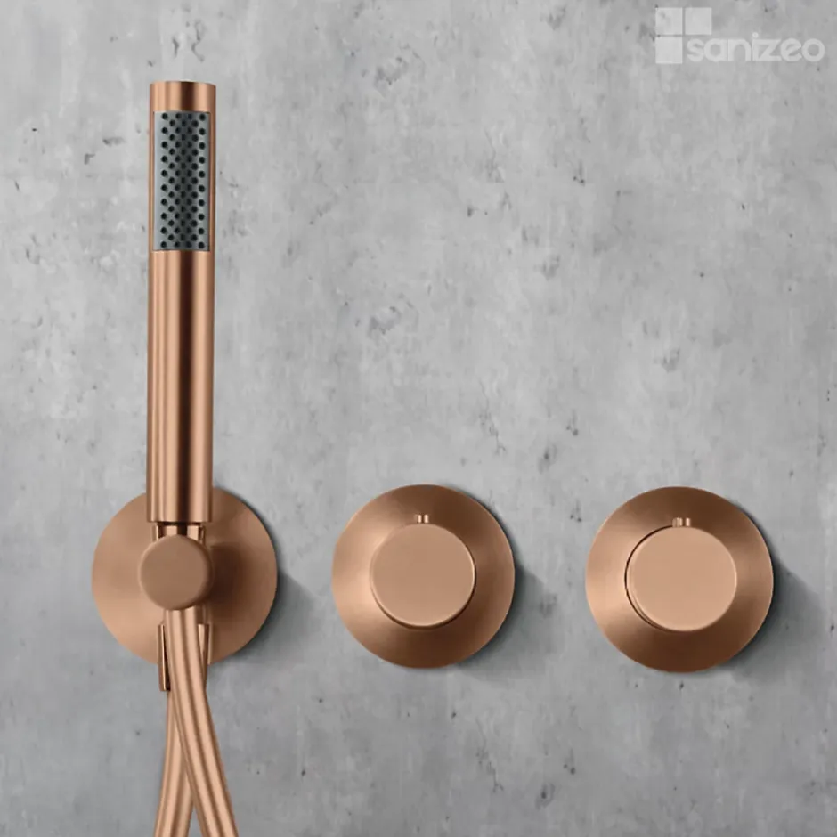 Imex Colonne de Douche Encastrée Thermostatique Anti-Calcaire Or Rose Cuivré ASSEN GTA052/ORC
