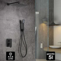 Imex Colonne de Douche Encastrée Anti-Calcaire Noir Mat DUBLIN GPE006/NG* Colonne De Douche Encastrable