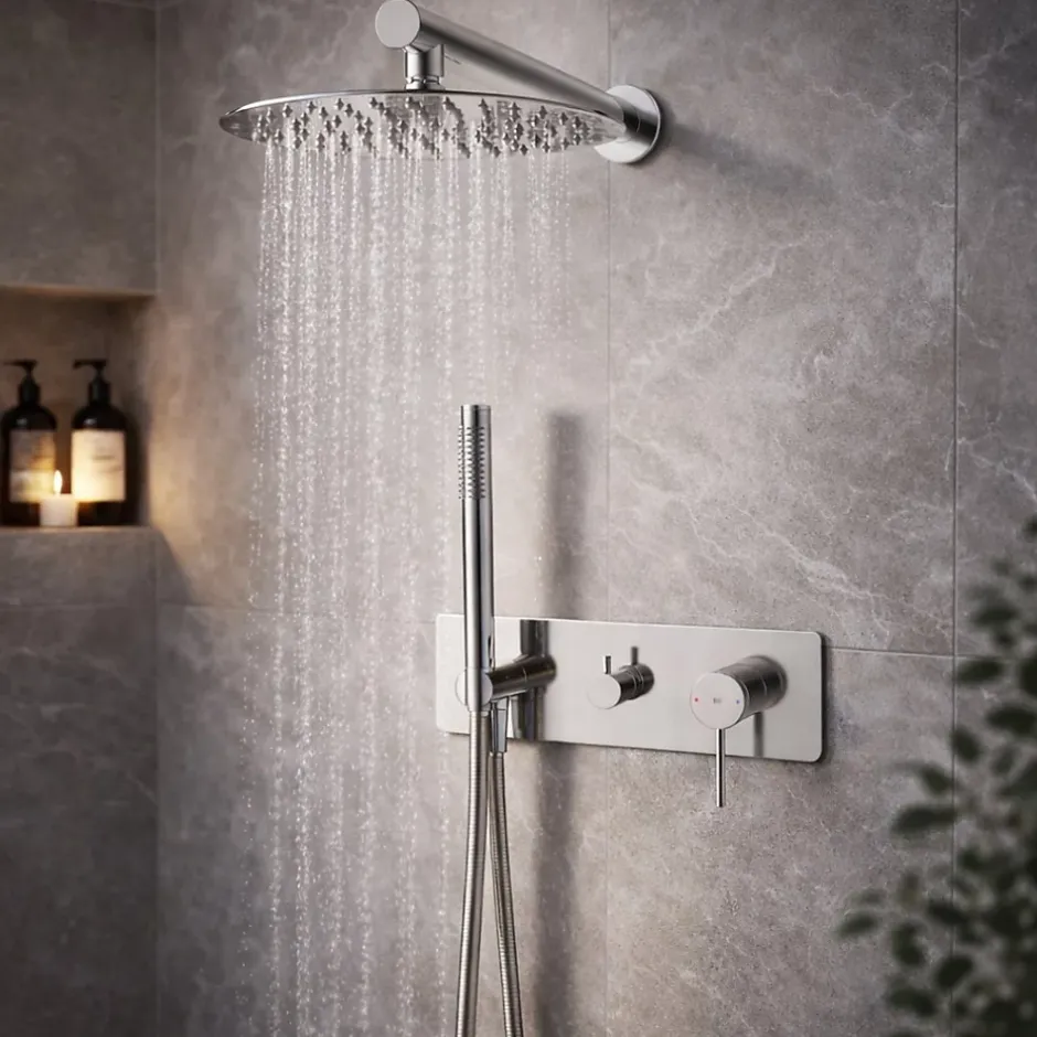 Essebagno Colonne de douche encastrée mécanique chrome Envol* Colonne De Douche Encastrable