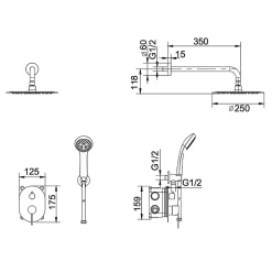 Imex Colonne de Douche Encastrée Anti-Calcaire Acier Inoxydable Intérieur / Extérieur MOSCU GTK034