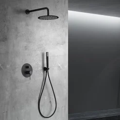 Imex Colonne de Douche Encastrée Anti-Calcaire Noir Mat LINE GPD038/NG