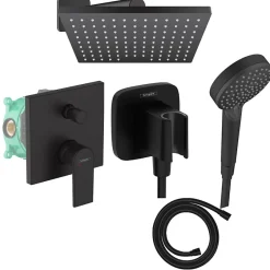 Hansgrohe Colonne de douche encastrée mécanique Vernis Shape Douche de tête Vernis Shape Flexible Isiflex Douchette Vernis noir* Colonne De Douche Encastrable
