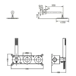Imex Colonne de Douche Encastrée Thermostatique Anti-Calcaire Noir Mat ASSEN GTA052/NG* Colonne De Douche Encastrable
