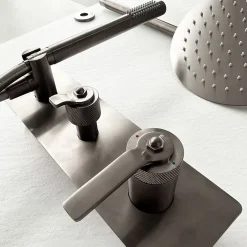 Essebagno Colonne de douche encastrée mécanique façon inox Molette