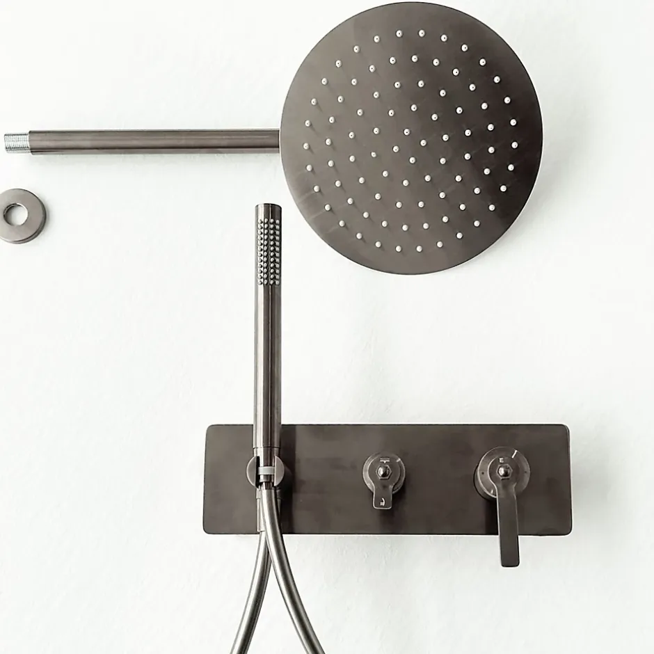 Essebagno Colonne de douche encastrée mécanique façon inox Molette