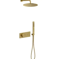 Jacob Delafon Colonne de douche encastrée thermostatique Grands Boulevards laiton brossé* Colonne De Douche Encastrable