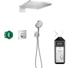 Hansgrohe Colonne de douche encastrée thermostatique ShowerSelect Square chromé + nettoyant Briochin* Colonne De Douche Encastrable