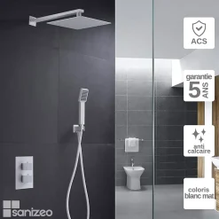 Imex Colonne de Douche Encastrée Anti-Calcaire Blanc Mat CIES GPC009/BL