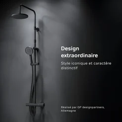 Am.Pm Europe Colonne de douche et bain baignoire thermostatique Système de douche avec mitigeur thermostatique Noir, F07XA422 X-Joy AM.PM* Colonne De Douche Thermostatique