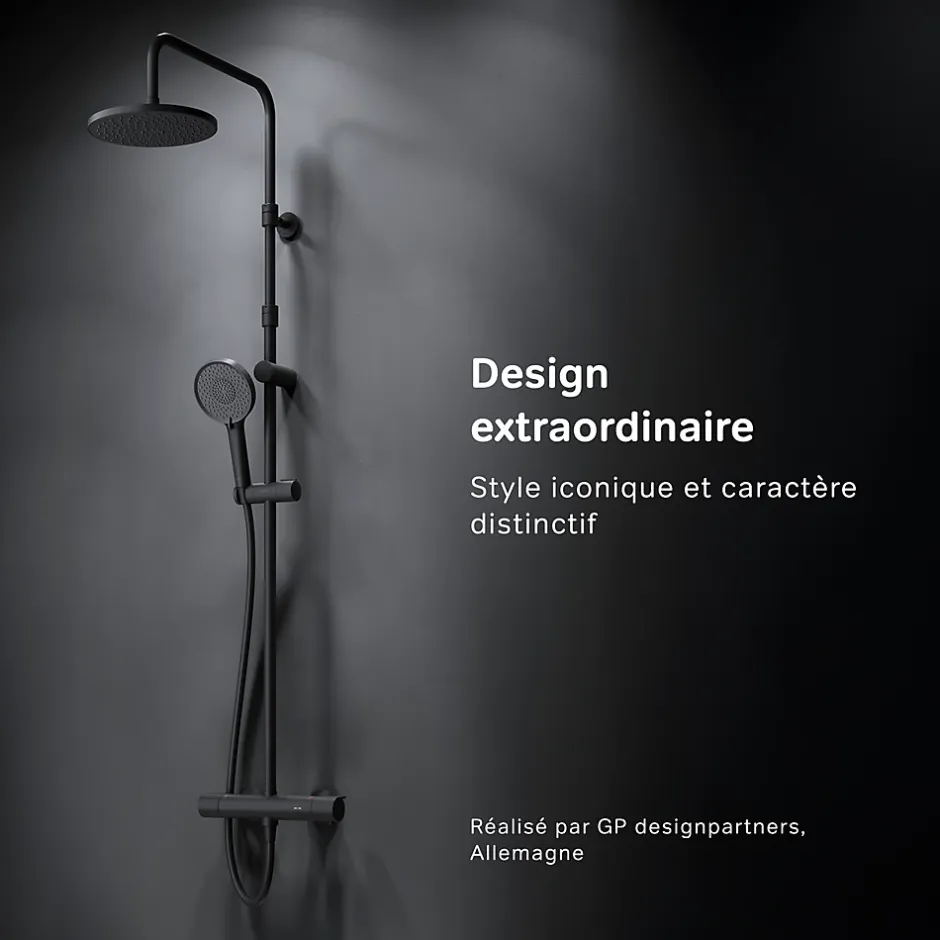 Am.Pm Europe Colonne de douche et bain baignoire thermostatique Système de douche avec mitigeur thermostatique Noir, F07XA422 X-Joy AM.PM* Colonne De Douche Thermostatique