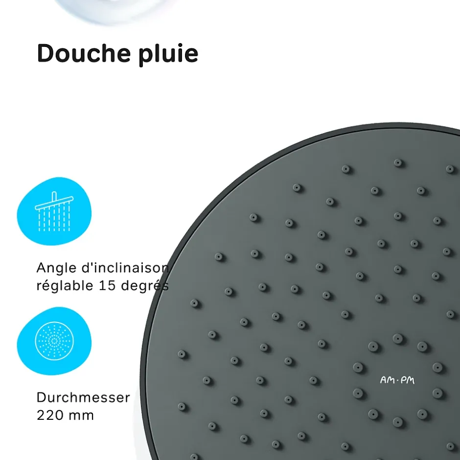 Am.Pm Europe Colonne de douche et bain baignoire thermostatique Système de douche avec mitigeur thermostatique Noir, F07XA422 X-Joy AM.PM* Colonne De Douche Thermostatique