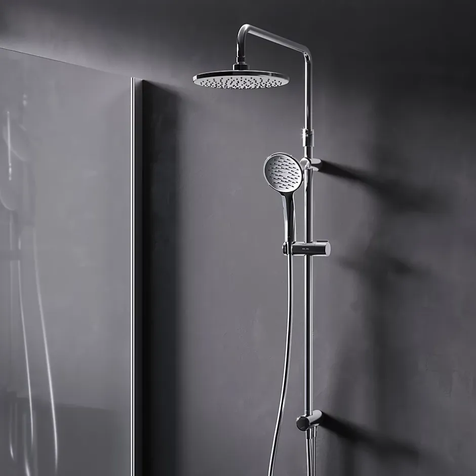 Am.Pm Europe Colonne de douche et bain baignoire sans robinet, Système de douche Chromé F07TA000 Hit AM.PM