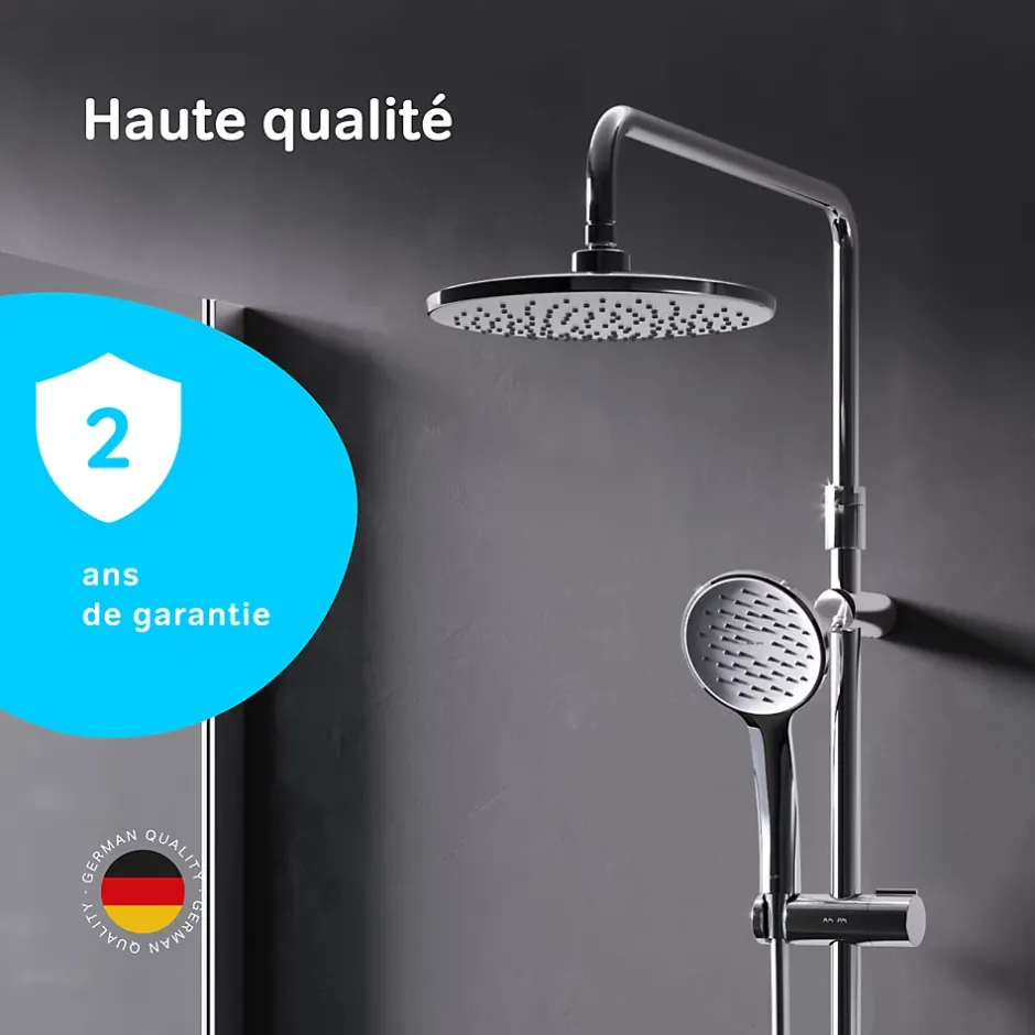 Am.Pm Europe Colonne de douche et bain baignoire sans robinet, Système de douche Chromé F07TA000 Hit AM.PM