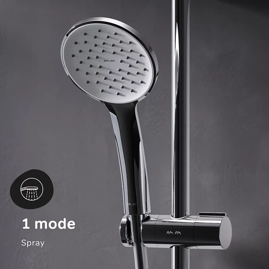 Am.Pm Europe Colonne de douche et bain baignoire sans robinet, Système de douche Chromé F07TA000 Hit AM.PM