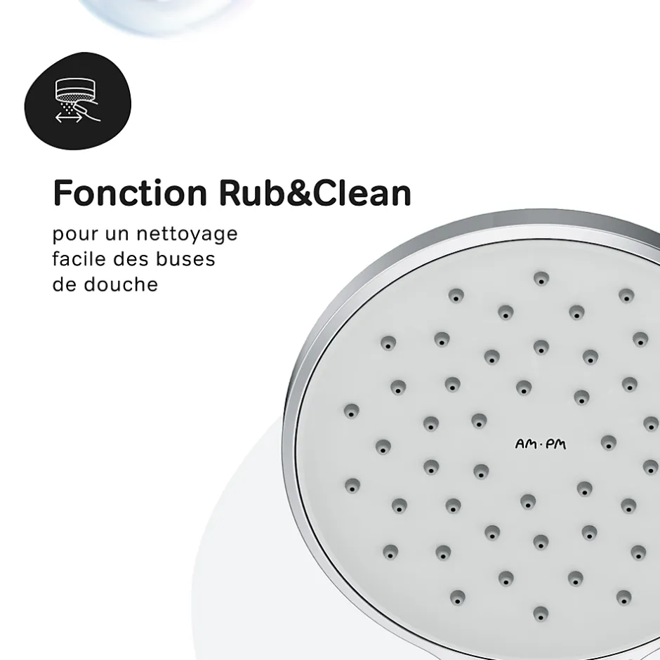 Am.Pm Europe Colonne de douche et bain baignoire sans robinet, Système de douche Chromé F07TA000 Hit AM.PM