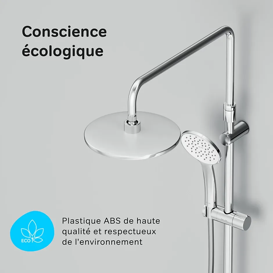 Am.Pm Europe Colonne de douche et bain baignoire sans robinet, Système de douche Chromé F07TA000 Hit AM.PM