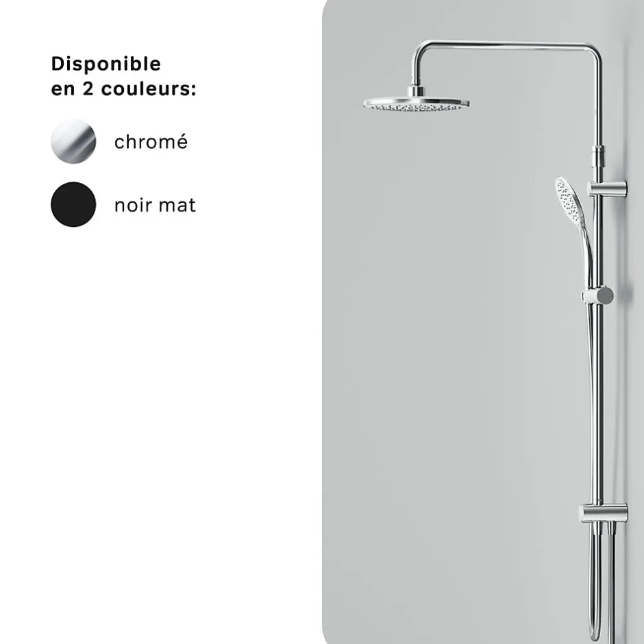 Am.Pm Europe Colonne de douche et bain baignoire sans robinet, Système de douche Chromé F07TA000 Hit AM.PM