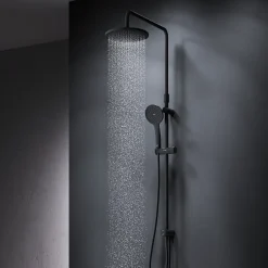 Am.Pm Europe Colonne de douche et bain baignoire sans batterie Système de douche Pommeau de douche, Noir, F07TA022 Hit AM.PM