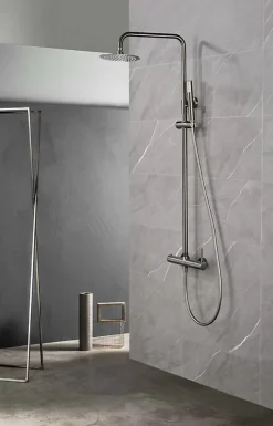 Imex Products Colonne de douche externe CURVED Mitigeur monocommande Canon de fusilChroméNoir matCanon de fusilOr brosséOr rose brossé Colonne* Colonne De Douche Encastrable