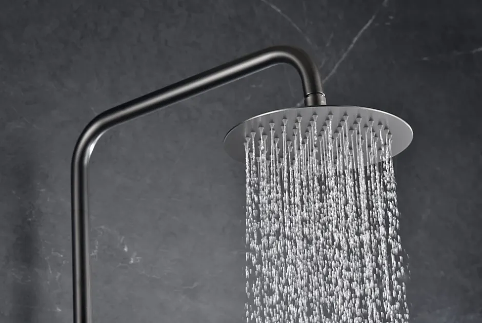 Imex Products Colonne de douche externe CURVED Mitigeur monocommande Canon de fusilChroméNoir matCanon de fusilOr brosséOr rose brossé Colonne* Colonne De Douche Encastrable