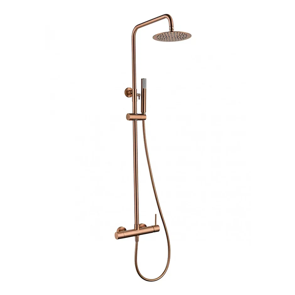 Imex Products Colonne de douche externe CURVED Mitigeur monocommande Canon de fusilChroméNoir matCanon de fusilOr brosséOr rose brossé Colonne* Colonne De Douche Encastrable