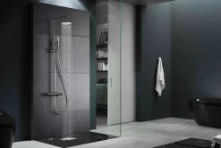 Imex Products Colonne de douche externe CURVED Thermostatique Canon de fusilChroméNoir matCanon de fusilOr brosséOr rose brossé Colonne de douc* Colonne De Douche Encastrable