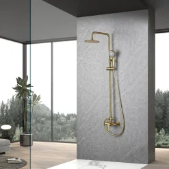 Imex Products Colonne de douche externe BASICA Mitigeur monocommande Or brosséChroméNoir matOr brosséOr rose brossé couleur Or brossé lar