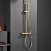 Imex Products Colonne de douche externe CURVED Mitigeur monocommande Or brosséChroméNoir matCanon de fusilOr brosséOr rose brossé Colonne de do