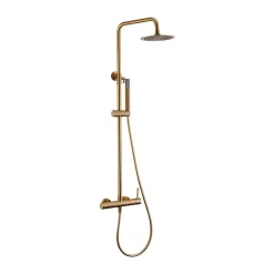 Imex Products Colonne de douche externe CURVED Mitigeur monocommande Or brosséChroméNoir matCanon de fusilOr brosséOr rose brossé Colonne de do