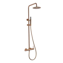 Imex Products Colonne de douche externe CURVED Mitigeur monocommande Or rose brosséChroméNoir matCanon de fusilOr brosséOr rose brossé Colonne* Colonne De Douche Encastrable