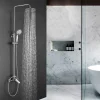 Kibath Colonne de douche extra-longue SIX ronde monocommande, 100-150 cm, finition chrome poli, en laiton