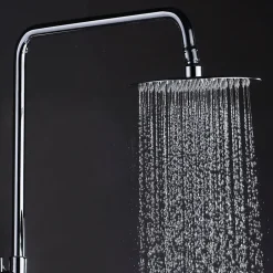 Kibath Colonne de douche extra-longue SIX ronde monocommande, 100-150 cm, finition chrome poli, en laiton